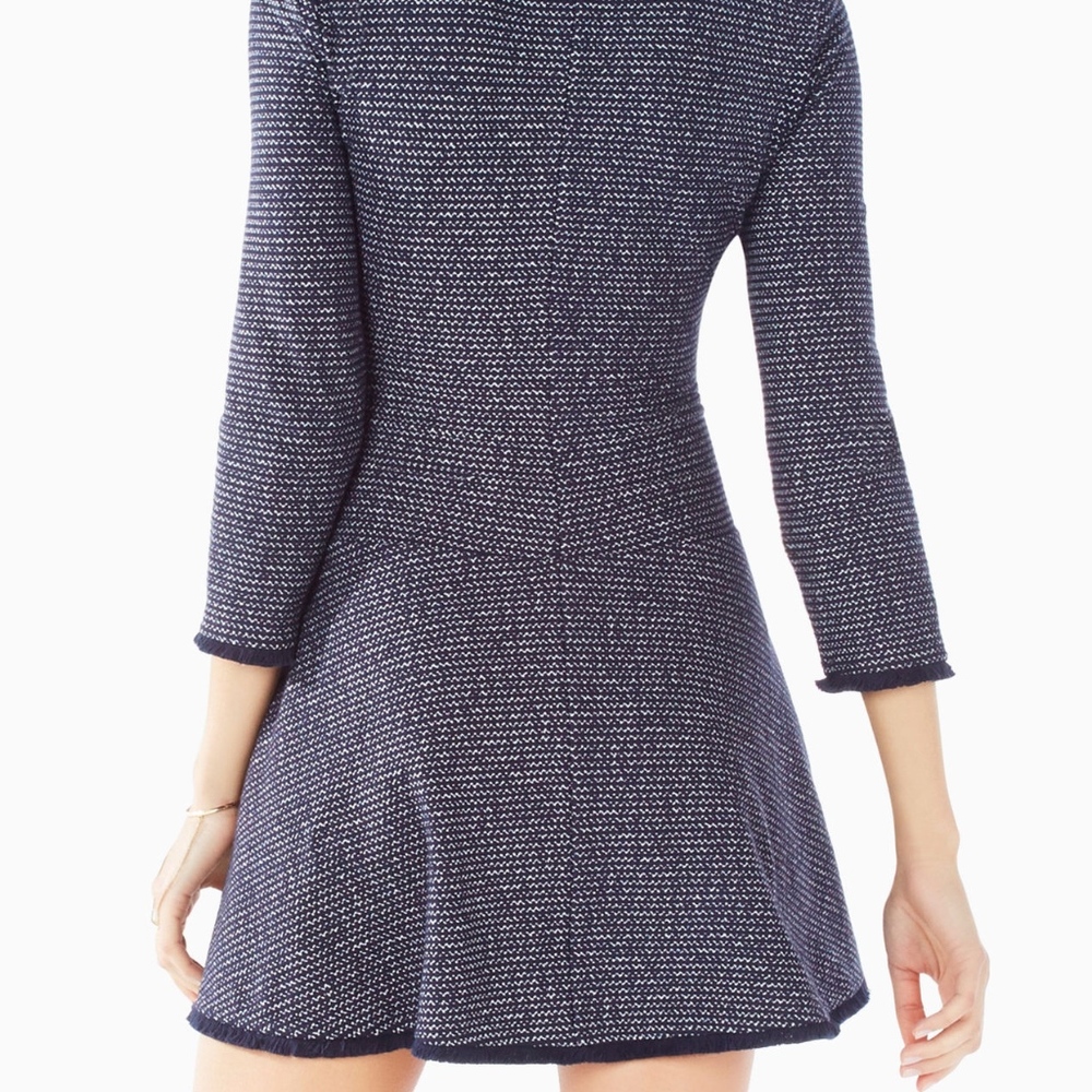 Linza Fringe Trim Knit Jacquard Dress - Picture 3 of 6